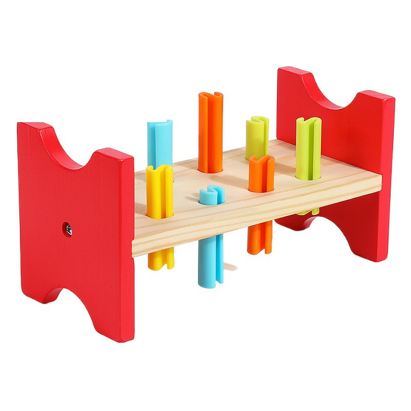 Juguetes de madera educativos de los niños diversión pilotes plataforma enseñanza ayuda educación temprana educativos knock bloques de construcción