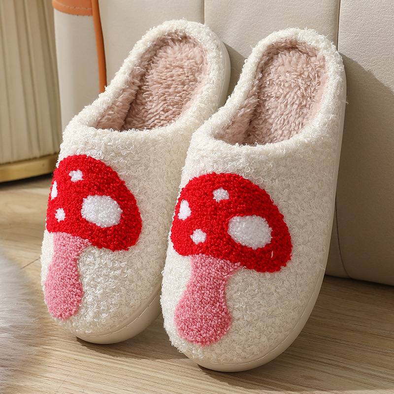 Zapatillas populares de algodón para mujer, pantuflas de algodón cálidas de felpa para invierno, Navidad y Halloween, para interior y hogar