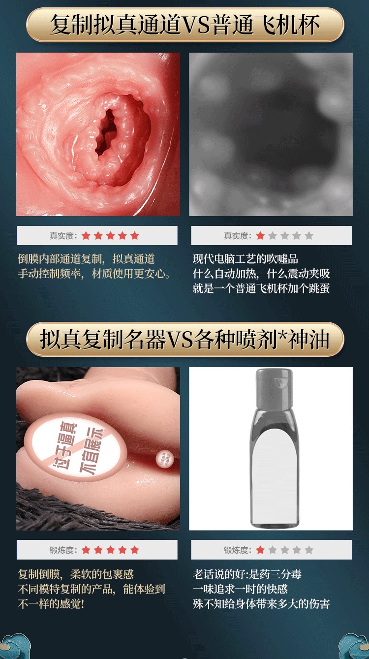 Jiuai Airplane Cup Male Masturbator Half-Body TPE Mold with Breasts, Manual Use — detail image 7