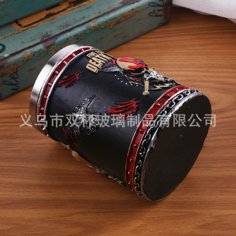 Tema de Halloween cráneo taza de café resina con acero inoxidable taza de cerveza taza de té bebida taza de agua