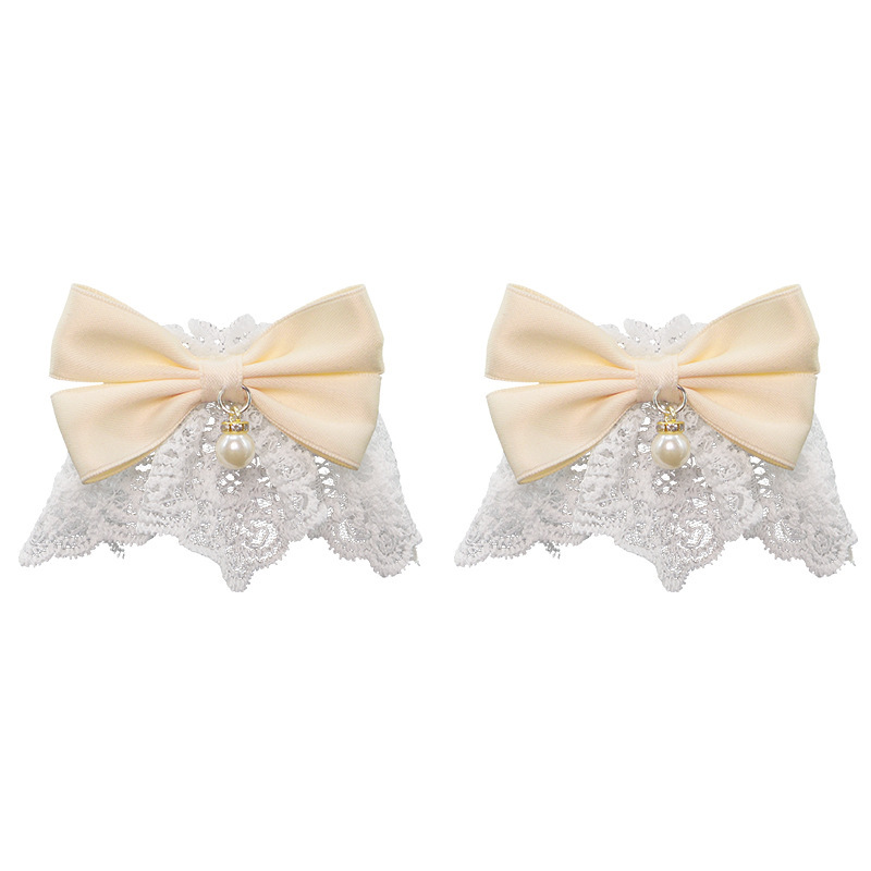 Lolita orejas de gato adornamiento de cabello arco campana de encaje borde clip de cabello banda de malla pulsera de hilo orejas de animales correa de cabello