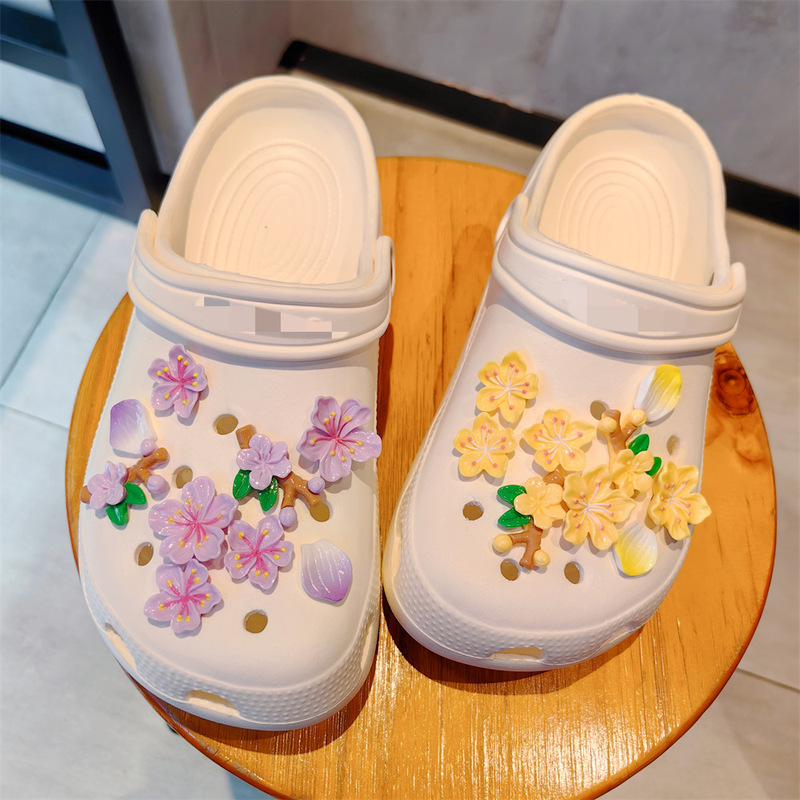 新商品の国風漢服立体桃花桜洞靴アクセサリー高級感花びらdiy靴アクセサリー靴バックル|undefined