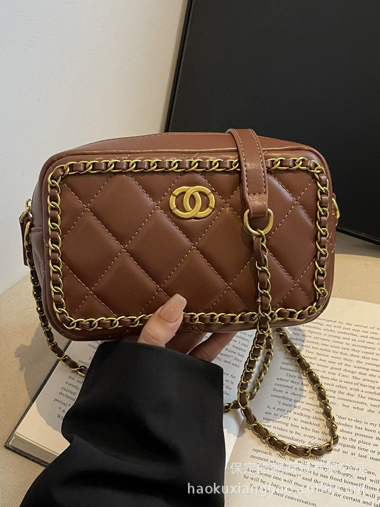 Маленькая сумочка через плечо, модный дизайн цепи, стиль Chanel, сумка на цепочке