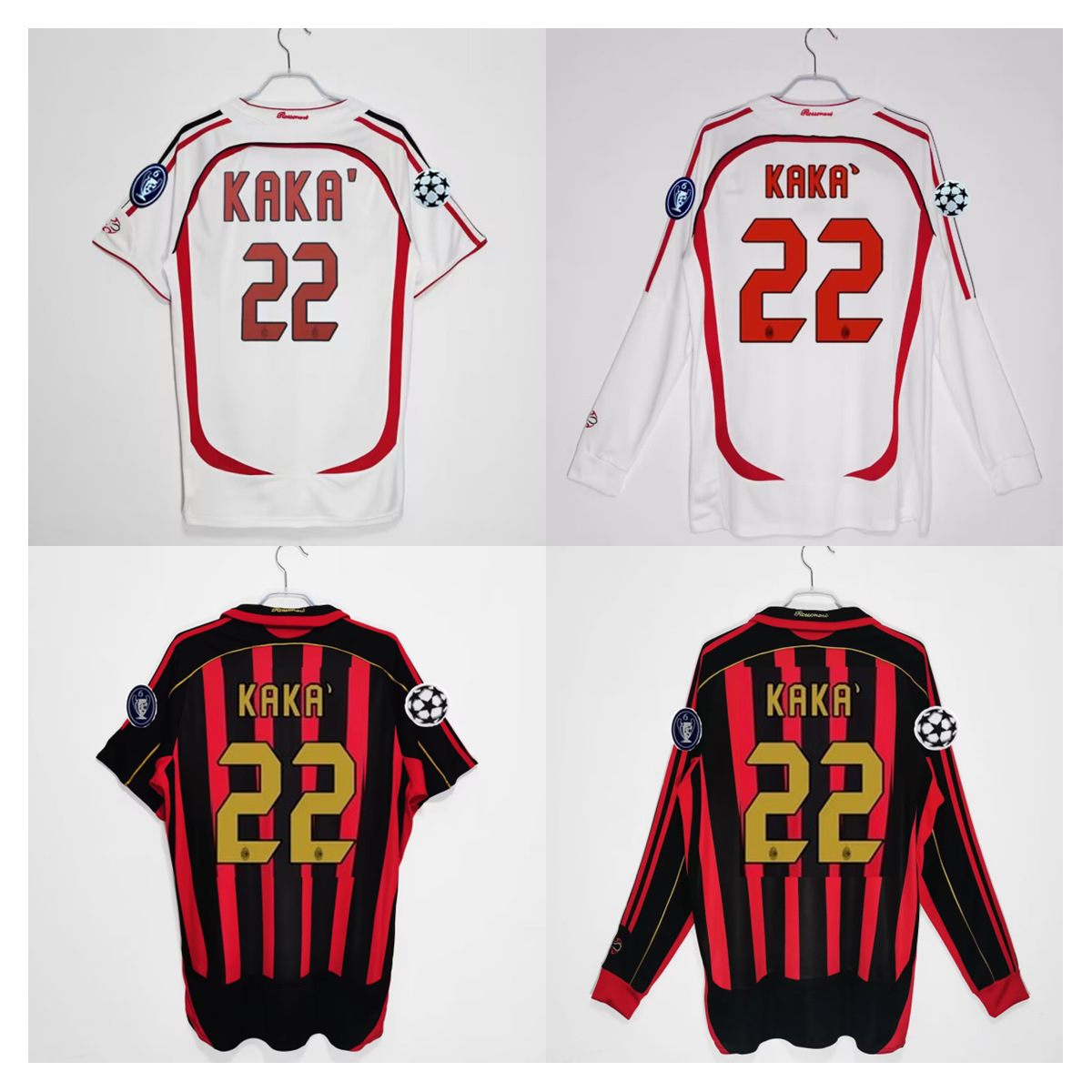 Wholesale 0607Ac Milan Champions League Edition No. 22 Retro Jersey Fan Commemorative Edition Football Uniform Short Sleeve Champions League Same Style
