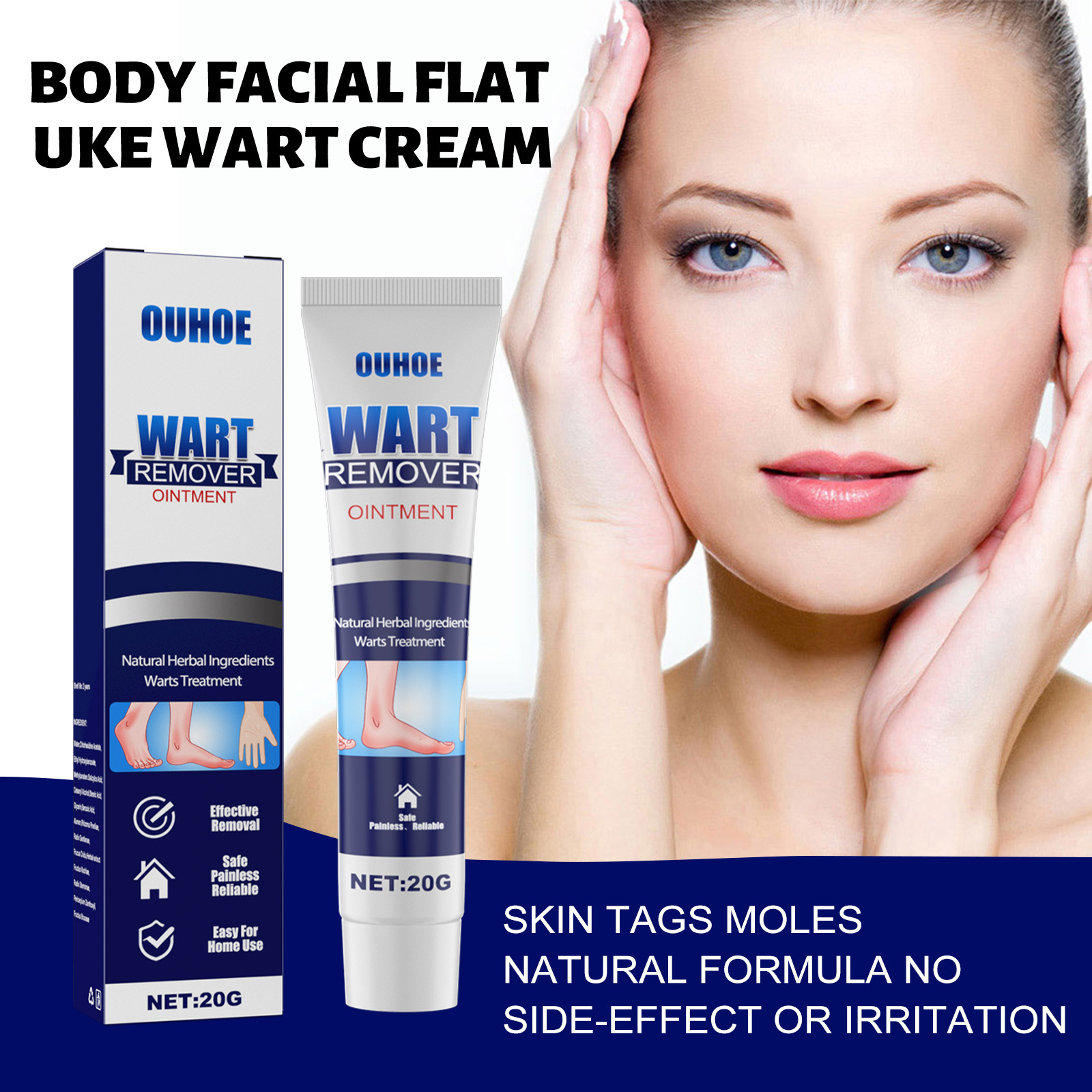 2023 Skin Label Borttagning Kyckling Ögonvård Rengöring Hud, kropp, ansiktsbehandling Flat Youke Wart Cream_voghion.com