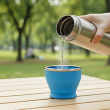 便携硅胶折叠杯150ml 户外旅行漱口杯 咖啡杯礼品杯 可伸缩收纳杯