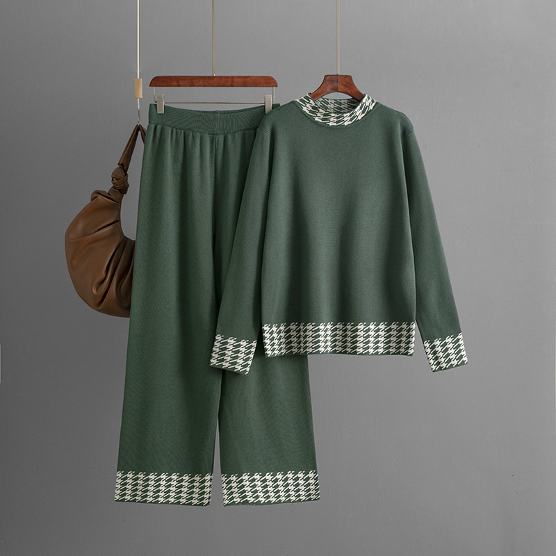 Casual Outdoor Daily Women's Temperament Commuter Commute Style Houndstooth Mercerized Cotton Cotton Leisure Suit Pants Sets display picture 6