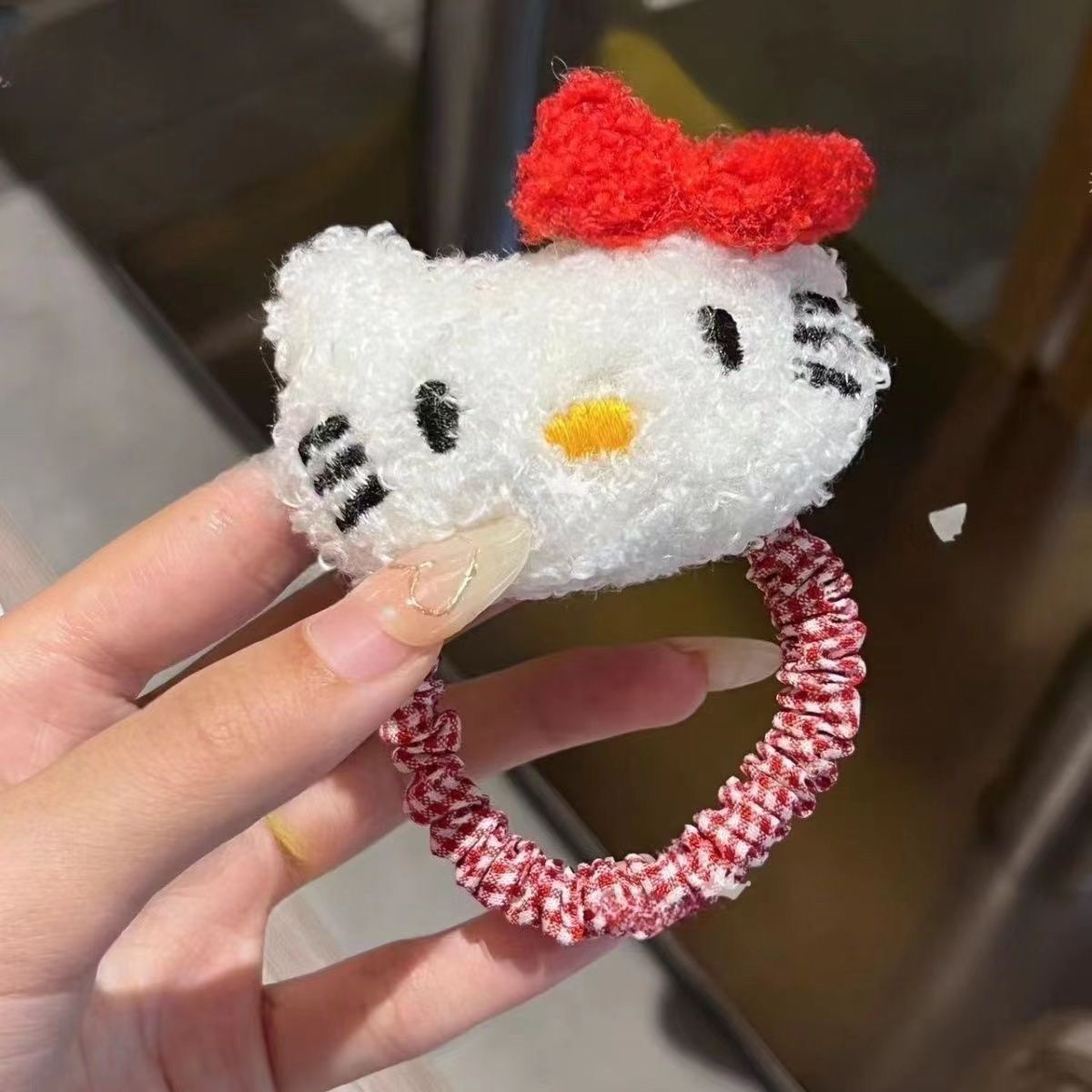 Bonito anillo de cabello de Shirley Mei estilo universitario JK viento muñeca cuadrilátero rojo <unk> <unk> clip de boca japonés joyería de cabello mujer