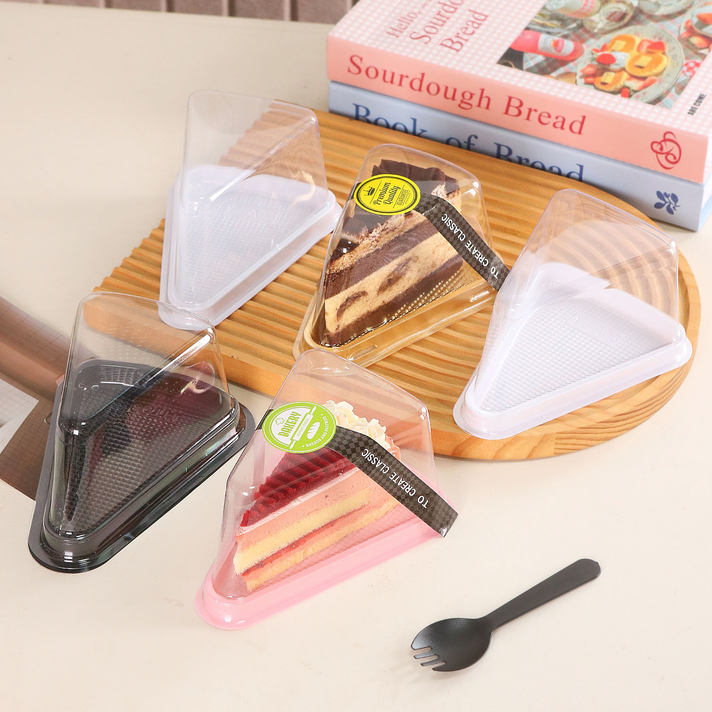 A03三角形透明蛋糕盒PET吸塑慕斯切件盒不含纸贴