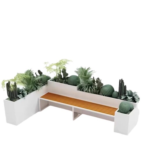 Outdoor stainless steel planter bench outdoor courtyard set of planters plant stand sales office square flower bed garden flower trough