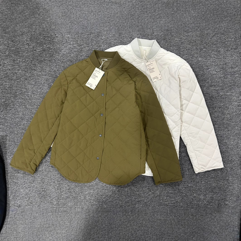 Yin Liangfeng Women's Washable Quilted Jacket Coat Autumn and Winter Diamond Simple Thin Cotton-padded Coat Loose Collar Cotton-padded Coat