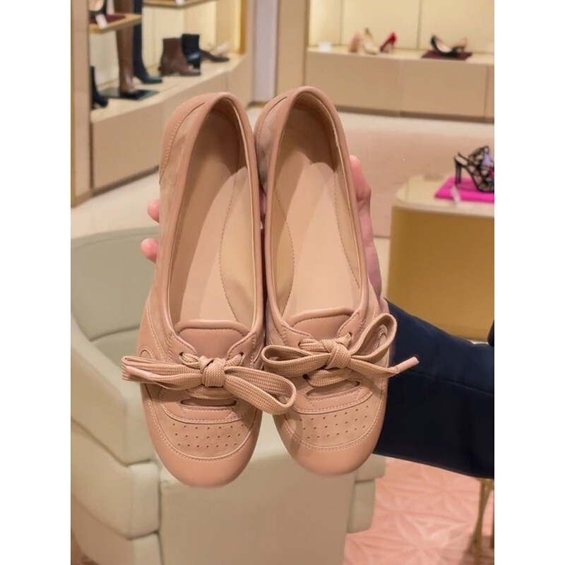 Sheepskin ballet-style German training shoes for women, lace-up, low-cut, slip-on, flat-soled, versatile casual sports shoes Sheepskin ballet-style German training shoes for women, lace-up, low-cut, slip-on, flat-soled, versatile casual sports shoes
