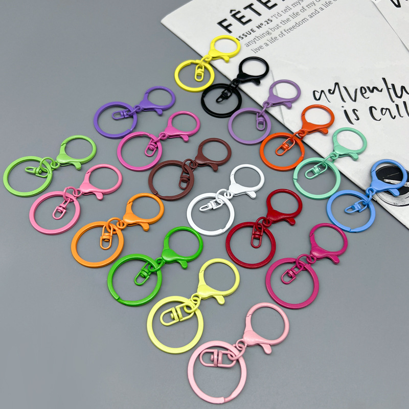 批发金属钥匙扣挂件 烤漆锌合金龙虾扣三件套 包包小饰品挂件