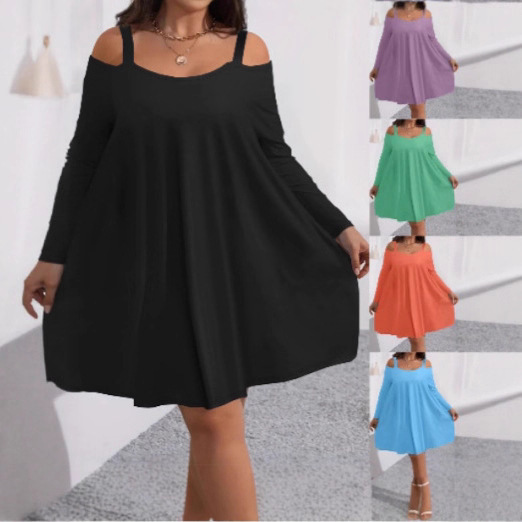 2025 European and American Cross-Border Amazon Aliexpress Autumn and Winter Hot-Selling Fashion Solid Color Long-Sleeved Short Dress 2025 European and American Cross-Border Amazon Aliexpress Autumn and Winter Hot-Selling Fashion Solid Color Long-Sleeved Short Dress
