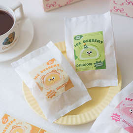 冰面包包装袋贴纸麻薯棉纸泡芙袋子封口贴密封吐司口味机封袋烘焙