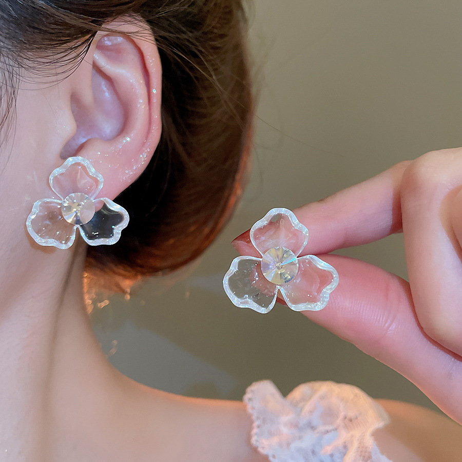 Pendientes de flor de lazo elegante de súper hada de plata Pendientes de moda de lujo ligero francés Pendientes de todo fósforo dulce de estilo literario