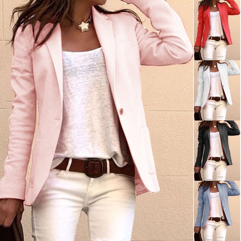 2026 Ebaywish Candy-Colored Long-Sleeved Small Suit Jacket for Women, Slim Fit and Slimming Workwear Style
