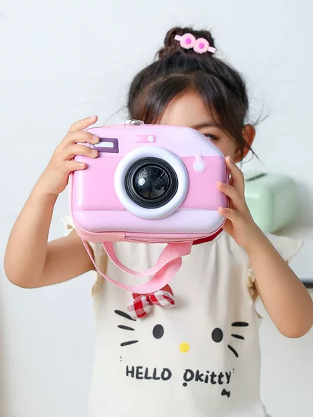 High-Appearance Camera Bag with Printed Contrasting Colors, Small Square Bag, New Trendy Personalized Kindergarten Shoulder Bag, Crossbody Bag, Chest Bag