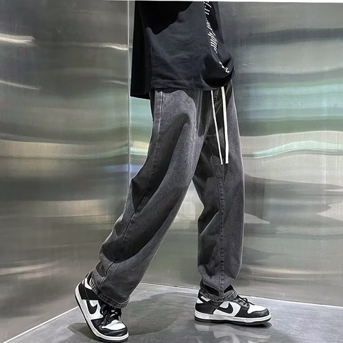 Southeast Asia's hot jeans, boys 'summer loose straight fashion brand high street teenagers' vibe style long pants