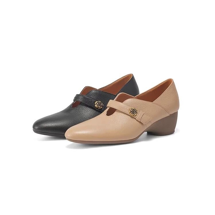 Women's Mary Jane shoes, pointed toe, soft sole, mid-heel, new slip-on comfortable wedge heel shoes for women 2026 Women's Mary Jane shoes, pointed toe, soft sole, mid-heel, new slip-on comfortable wedge heel shoes for women 2026