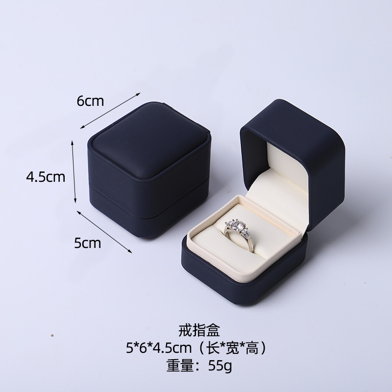 Caja de joyería rosa de alta calidad de cuero pu caja de embalaje de marca de joyería logotipo colgante pulsera collar caja de anillo