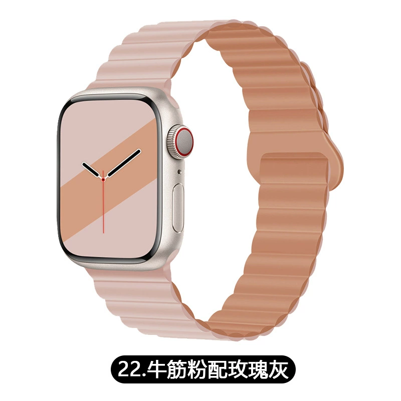 Подходит ремешок Apple Watch двухцветный магнитный силикон IWATCH1-9 поколения/SE