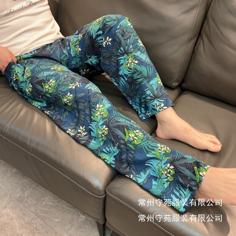 Summer Thin Men's Cotton Silk Artificial Cotton Long Pants Beach Pants Home Casual Pants Plus Fat Plus Cotton Sleep Wholesale Summer Thin Men's Cotton Silk Artificial Cotton Long Pants Beach Pants Home Casual Pants Plus Fat Plus Cotton Sleep Wholesale