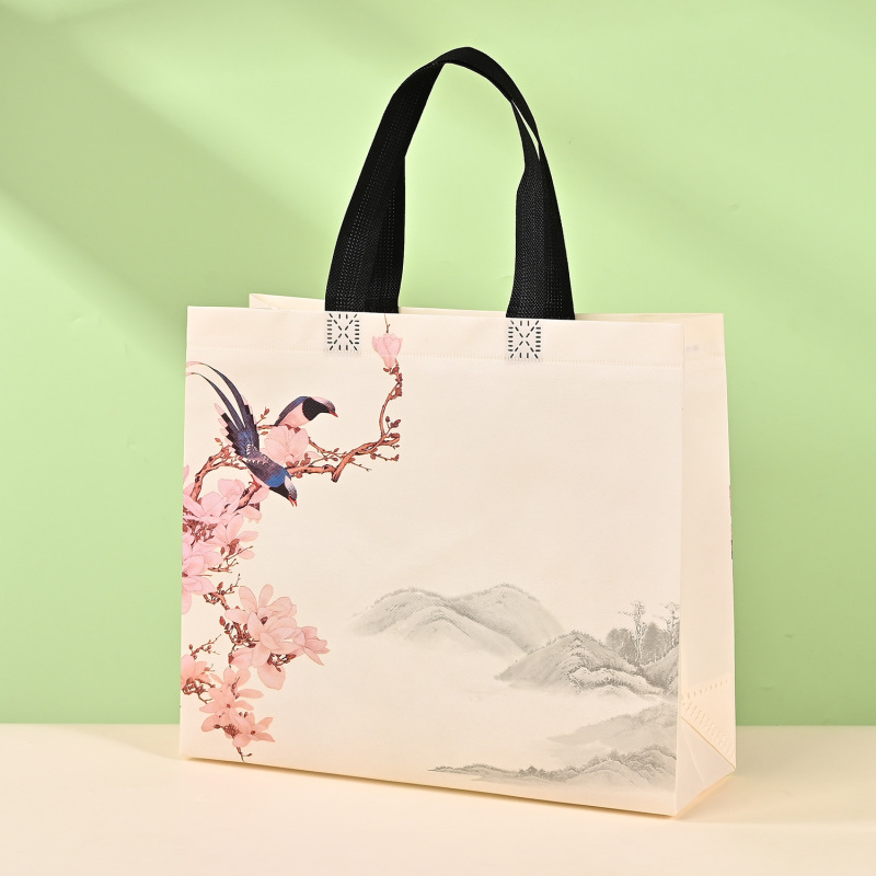 现货覆膜无纺布袋定制服装店ins风高级感教育培训手提袋可印logo|undefined