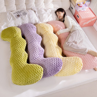 Curved Long Woven Cushion Pillow Sofa Butt Cushion Bedside Bean Velvet Girl Gift Office Children Gift