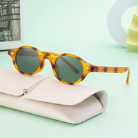 2025新款欧美圆形小框太阳镜女个性简约防晒墨镜女跨境批发shades