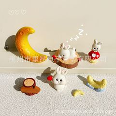 微景観漫画宇宙月愛キノコウサギ置物クリームゴムdiy材料少女デスクトップ装飾