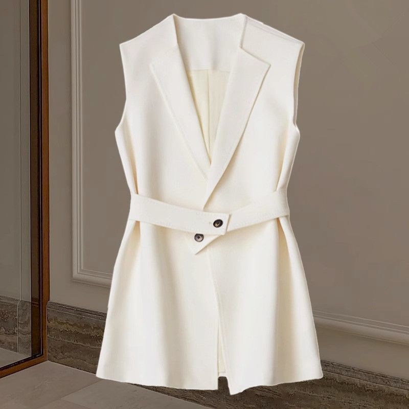 Suit Vest Slimming Look Belt Sleeveless Vest Vest 2025 Spring Short Outwear Women's Outer Wear Slimming Look