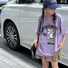 韩国童装女童T恤儿童短袖上衣女大童休闲衣服2026夏装新款宽松潮t
