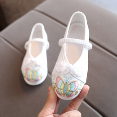 Hanfu shoes for children, retro embroidered shoes for girls, Chinese style baby dance, old Beijing cloth shoes, ancient cheongsam shoes