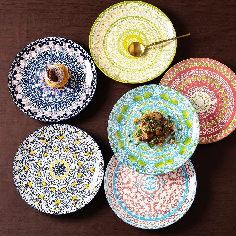 网红北欧陶瓷盘现代时尚西餐牛排盘出口家用菜盘沙拉意大利面盘子