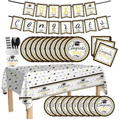国境を越えた卒業シーズンをテーマにした使い捨て紙皿、紙コップ、テーブルクロスセット、新デザインの漫画風誕生日パーティー装飾用品