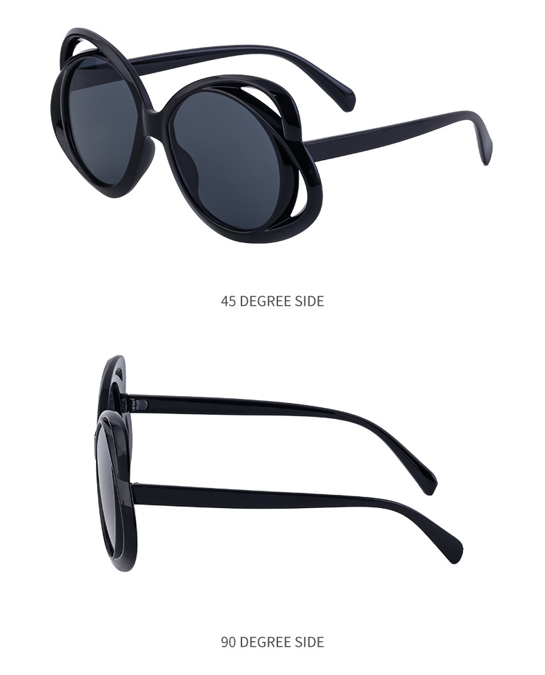 Oval Frame Sunglasses For Women Personalized Hollow Design_voghion.com