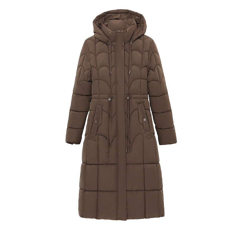 Damas de invierno algodón chaqueta de algodón mediano y largo cintura delgada chaqueta de plumón gruesa convencional coreana ropa de madre encapuchada image 6