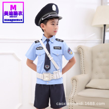 儿童警察服童装男童警官服保安制服男孩夏装警服套装小交警演出服