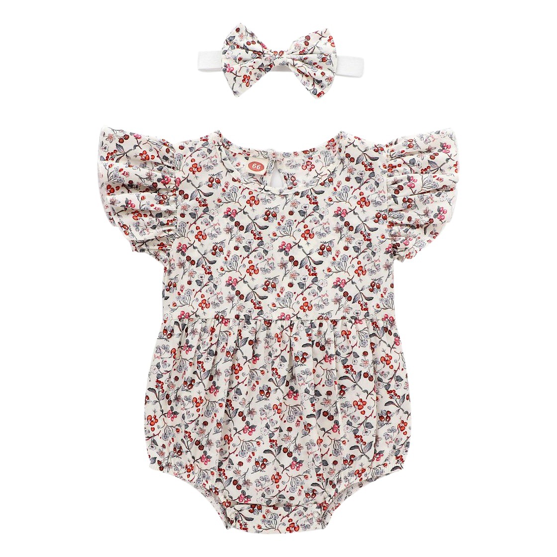 Nuevo multicolor 2022 verano recién nacido 0-2 años de edad floral manga de vuelo sin mangas mameluco bebé vaina triángulo gateando