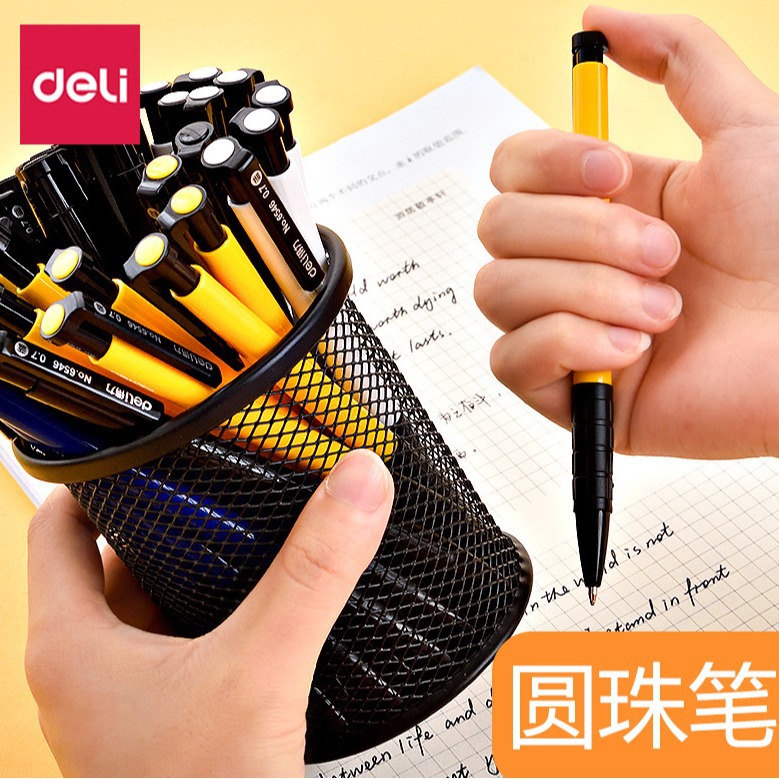 Reliable 6546 Stationery Ballpoint Pen with Press-to-Write Blue 0.7mm Bullet Tip for Students, Business, and Office Use