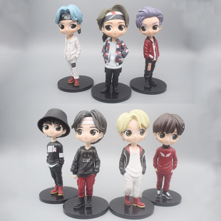 Cross-border hot sale large 7 bullet-proof Youth League doll South Korea singer men's group cake decoration s bullet-proof bt hand office