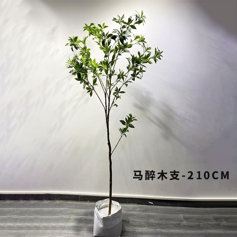 Artificial japonés borracho madera campana hoja árbol artificial sola gran rama planta verde planta maceta recepción ventana Decoración