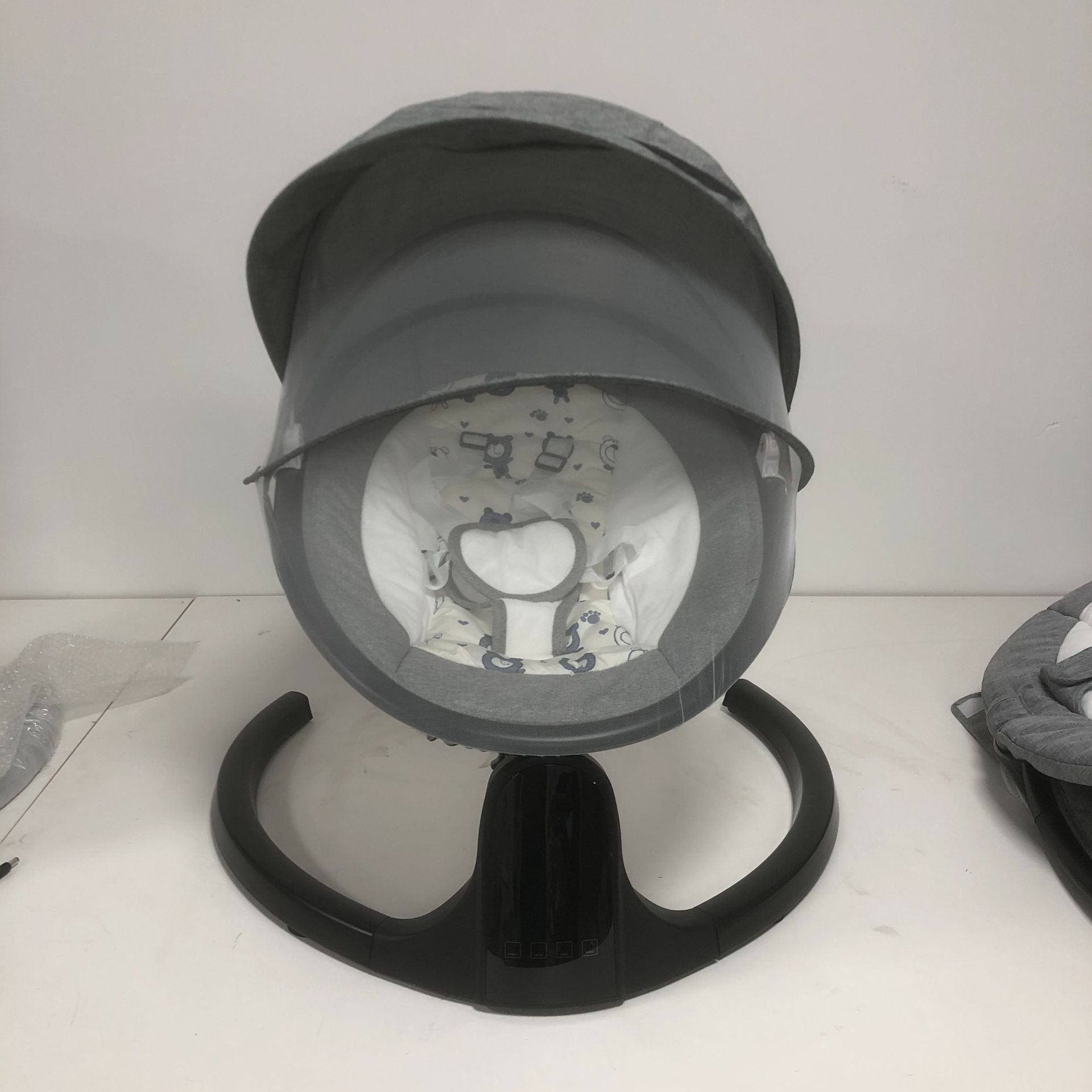 LED inteligente táctil ajustable ángulo cuna lavable paño conjunto eléctrico bebé mecedora cama cuna image 5