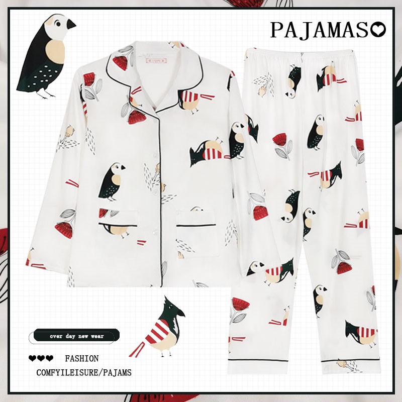Pijamas a cuadros de algodón para mujer primavera y otoño 2025 nuevo estilo lindo traje de servicio a domicilio de manga larga de perro de pudín estilo ins