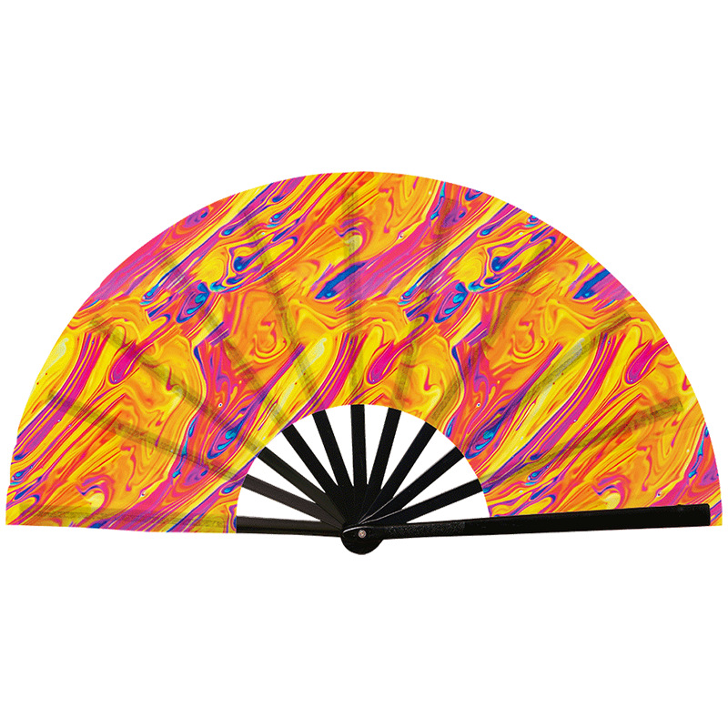 Abanico Plegable de Kung Fu de Plástico, Colorido, para Conciertos y Fiestas