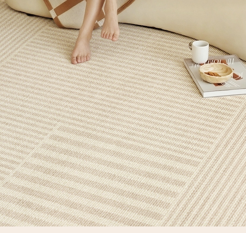 Cremefarbener Wohnzimmerteppich, Luxus Teppich Für Sofa Und Tisch_voghion.com