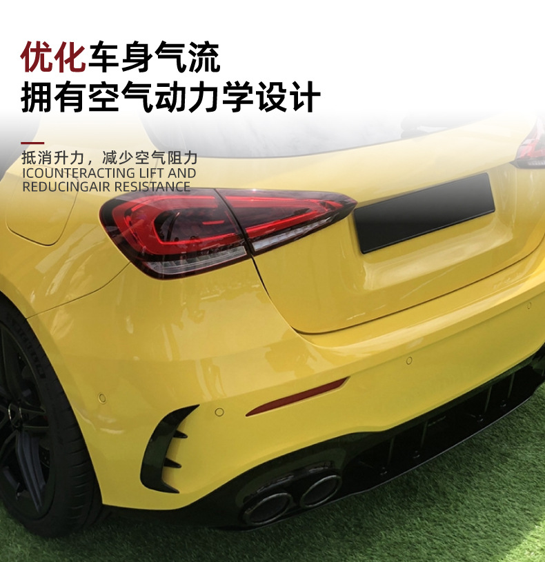Suitable for Mercedes-Benz A-Class W 8.85kg Sport Edition A180 2018+ Rear Spoiler Sticker Exterior Modification Accessories