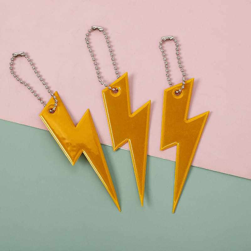 PVC reflectante colgante rayo gráfico llavero reflectante de doble cara PVC etiqueta reflectante fabricante en stock