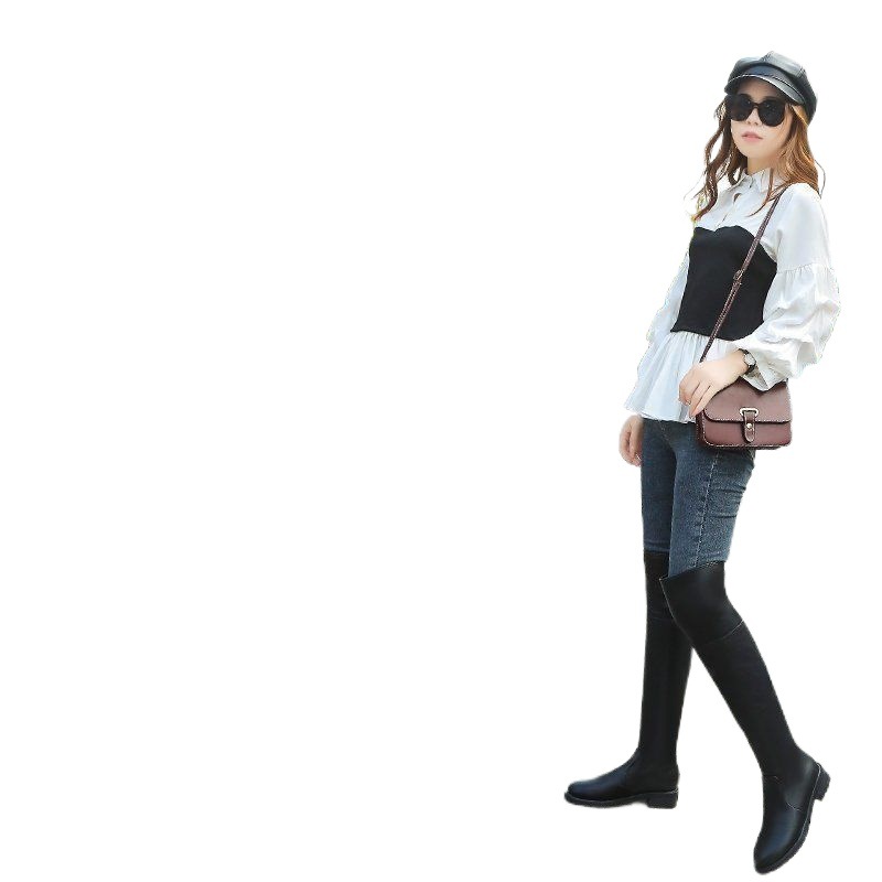 2024 Donne al ginocchio, per dimagrire in inverno, stivali elastici caldi e morbidi, moda a vita alta e alla moda con fondo piatto_voghion.com